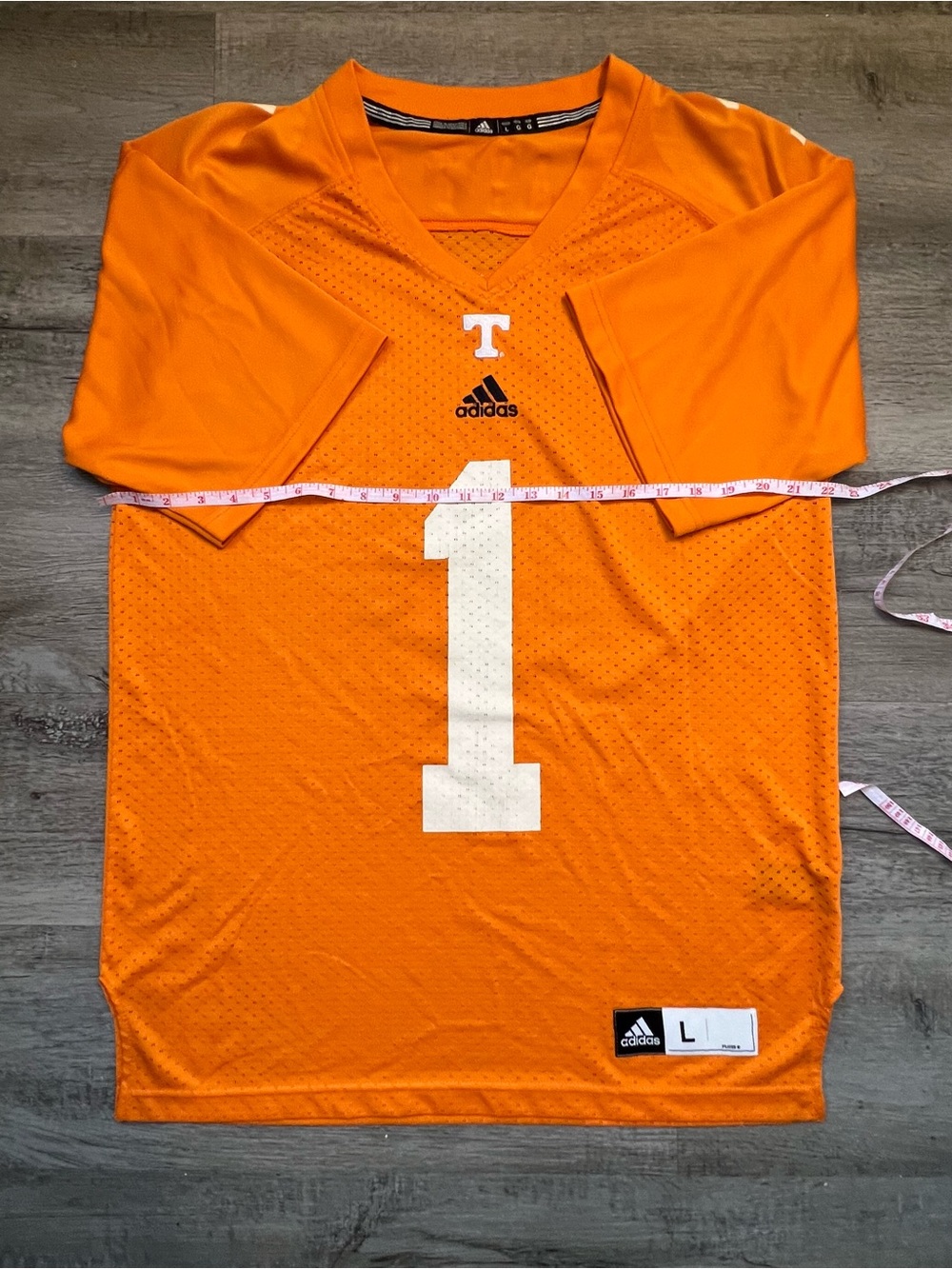 adidas Men’s Orange Football Jersey with White Number